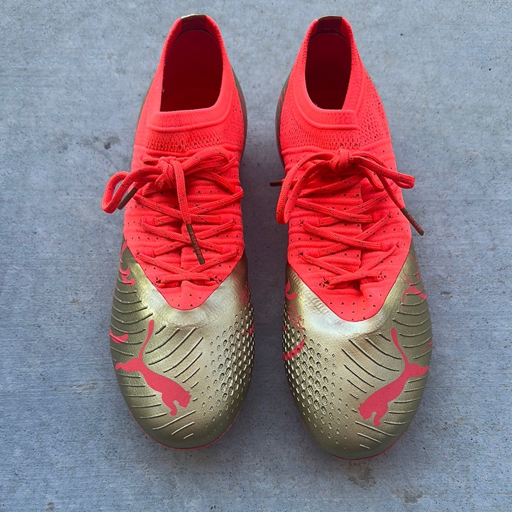 Puma Vibrant Red and Gold Soccer Cleats